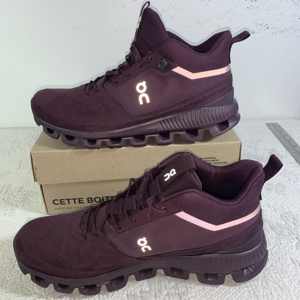 On Cloud Hi Women's Mulberry Edge Shoes SZ 10.5 Hiking - Picture 2 of 7